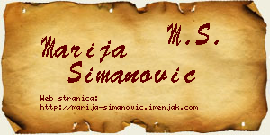 Marija Simanović vizit kartica